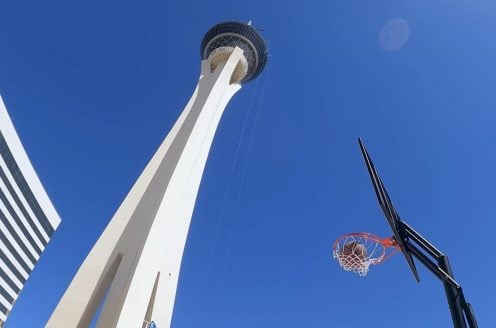 Worldâs Highest Basketball Shot Taken from Top of Strat Casino in Vegas -- Video