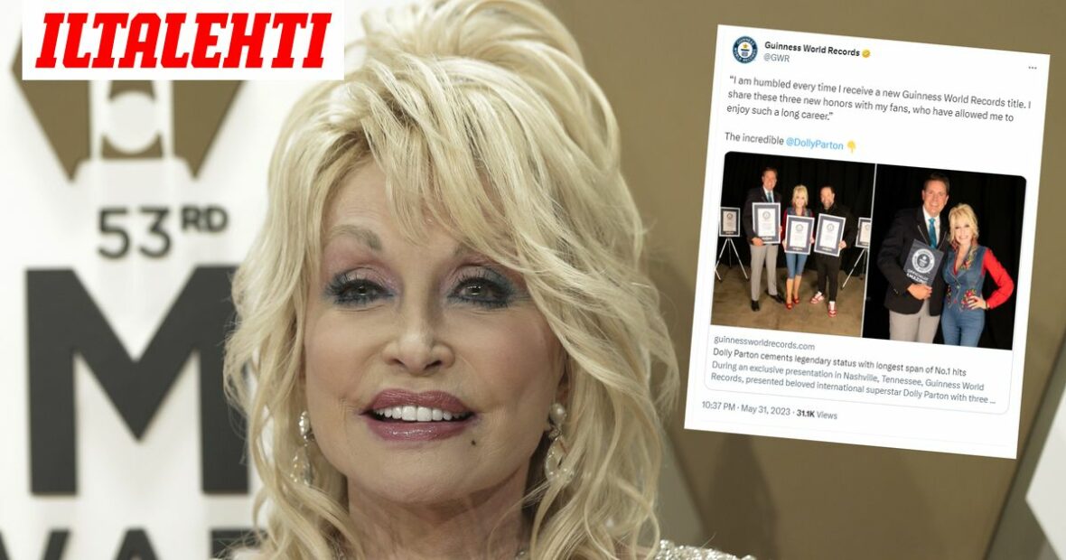 Dolly Parton rikkoi kolme maailmanennÃ¤tystÃ¤: âOlen kiitollinenâ