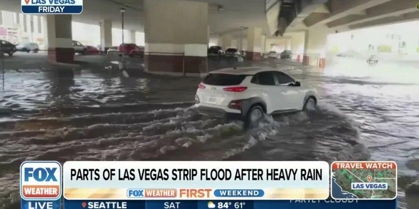 Las Vegas Gets Drenched in Storms, Hundreds of Flights Delayed -- Video