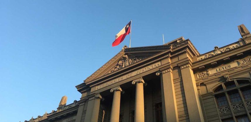 The Chilean flag flies on the country's Supreme Court